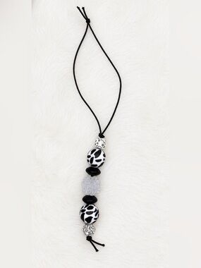 Black & White Cow Print Car Charm